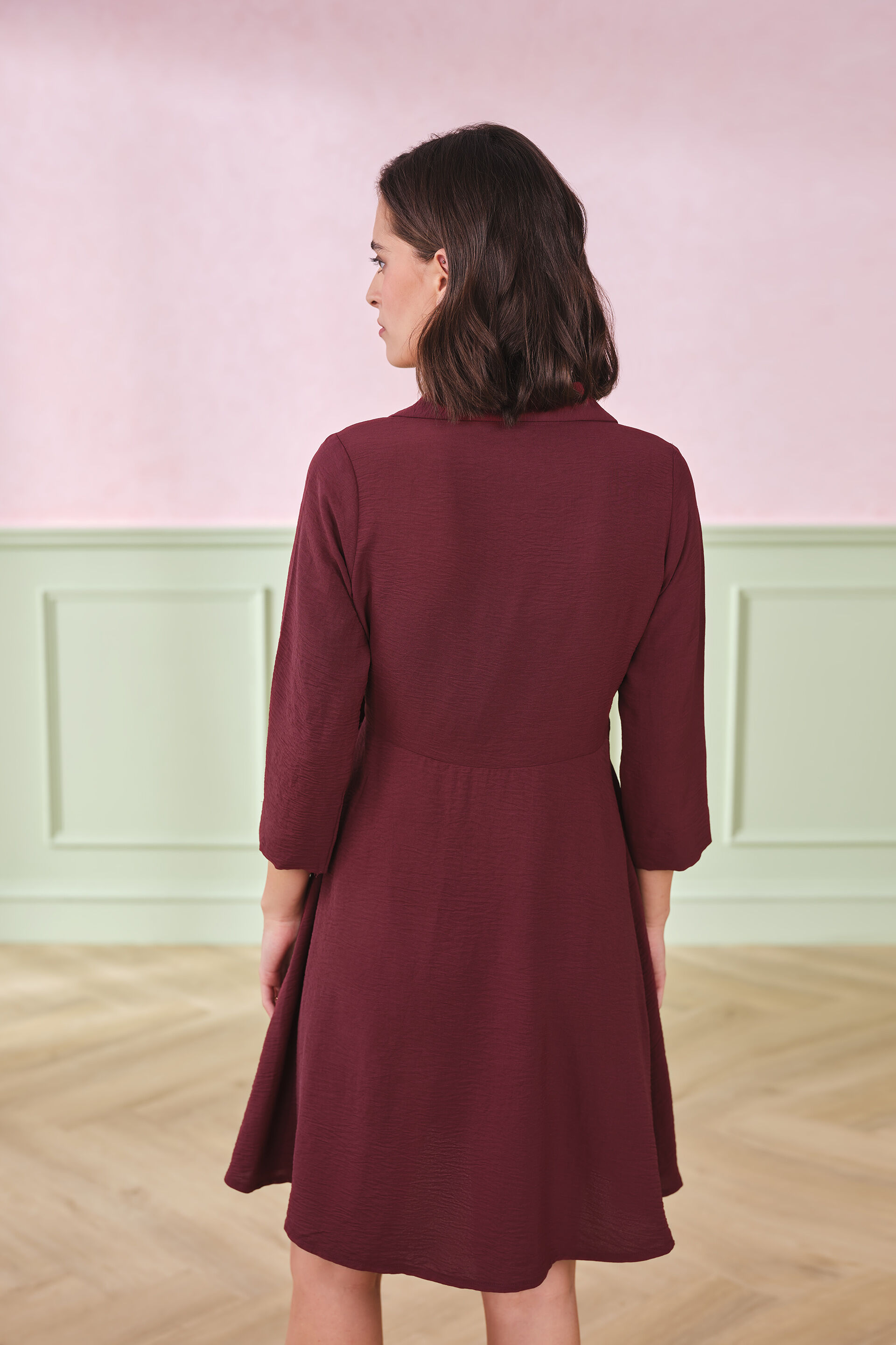 Little Wrap Dress, Maroon, image 6